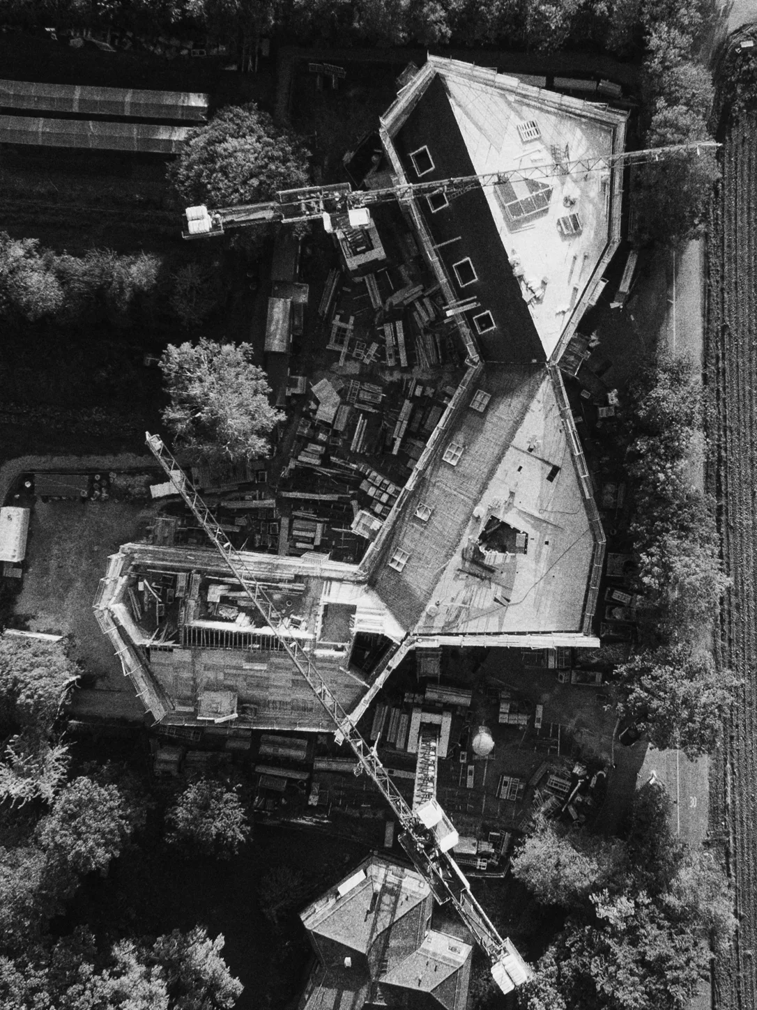 Vue aérienne du chantier Fondation Perceval.